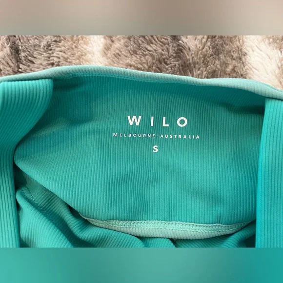 Wilo Turquoise Ribbed Top/Sports Bra - Picture 3 of 3